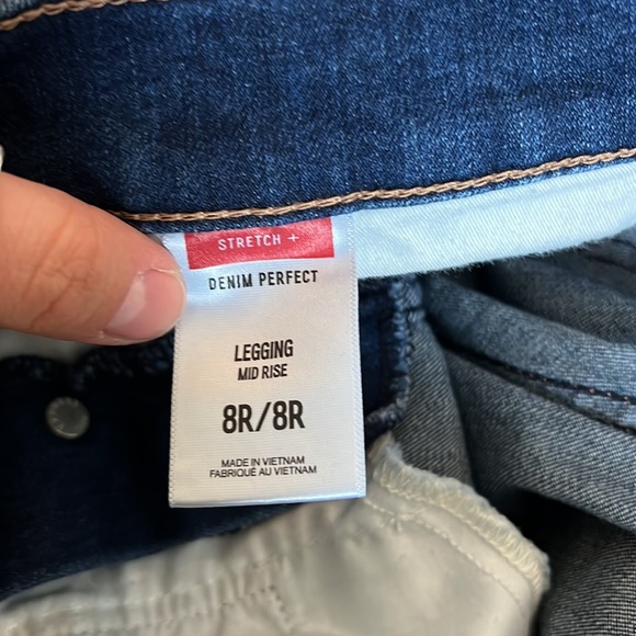 Express Stretch Denim Perfect Mid Rise Legging Jeans 8R - Picture 8 of 9